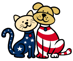 4th of July dog and cat